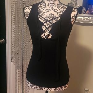 LAST CALL - Free People Boho Lace Up V Neck Tank Top